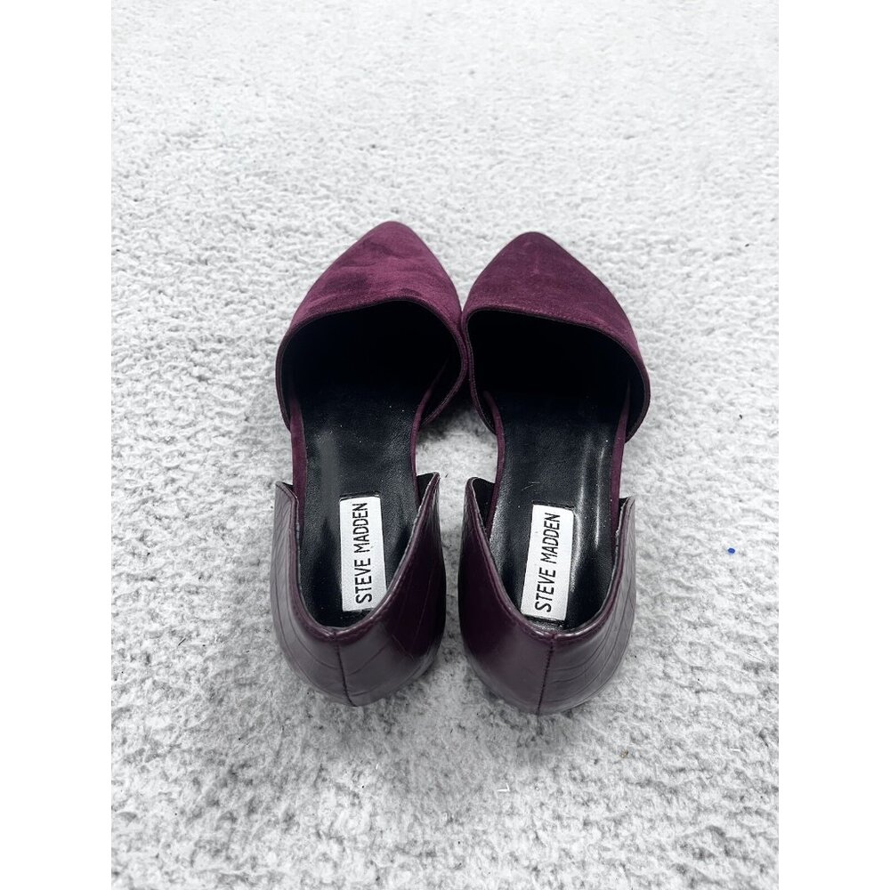 Women's Steve Madden Burgundy D'Orsay Leather Upper Flats Size 9.5 - Picture 5 of 10